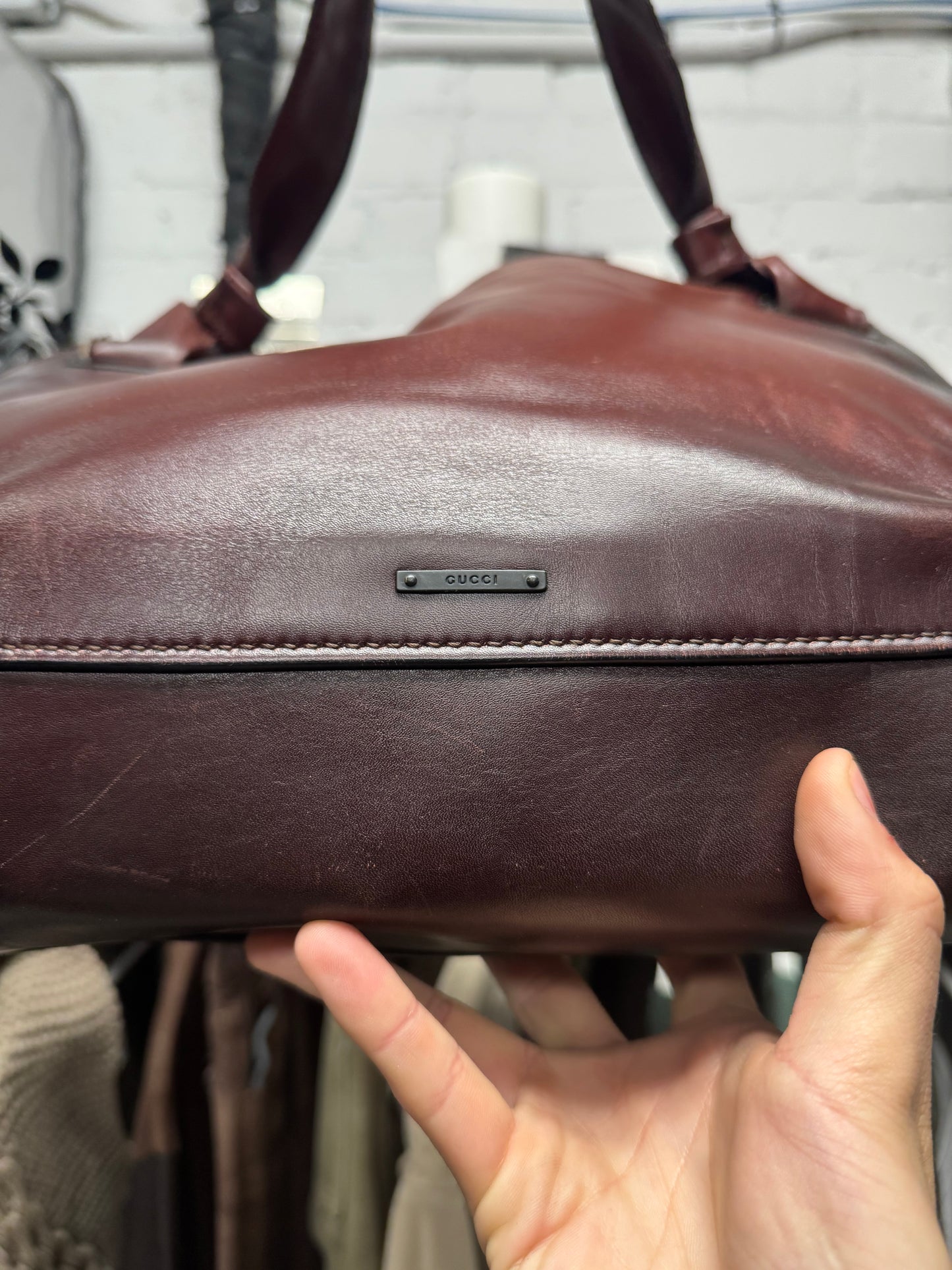 AW2002 Gucci by Tom Ford ‘Burnt Gradient’ Red Calfskin Leather Shoulder Bag
