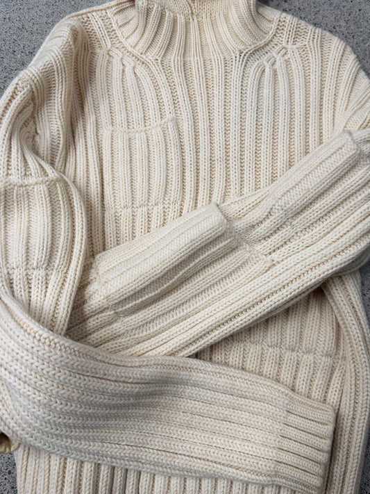 Yohji Yamamoto ‘Pour Homme’ Ribbed Wool Hooded Knit