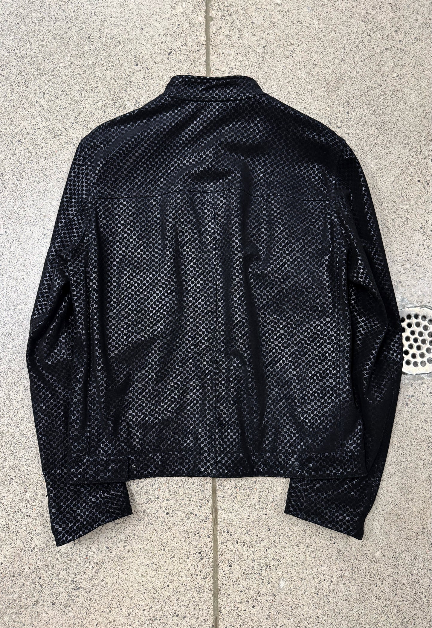 Gucci by Tom Ford ‘Metallic’ GG Monogram Leather Moto Jacket.