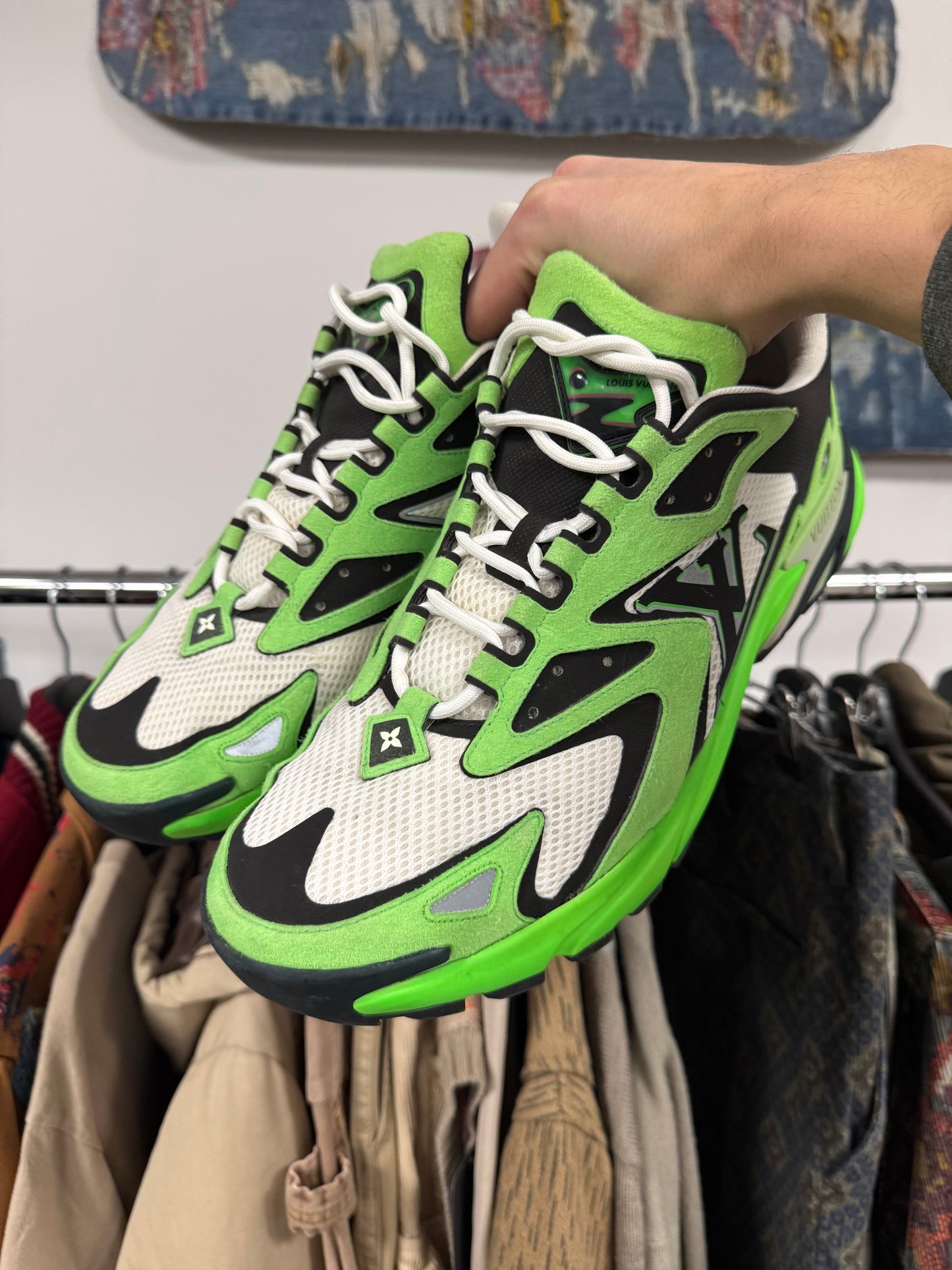 Louis Vuitton ‘Tactic’ Jolt Green/Black Low Top Sneakers