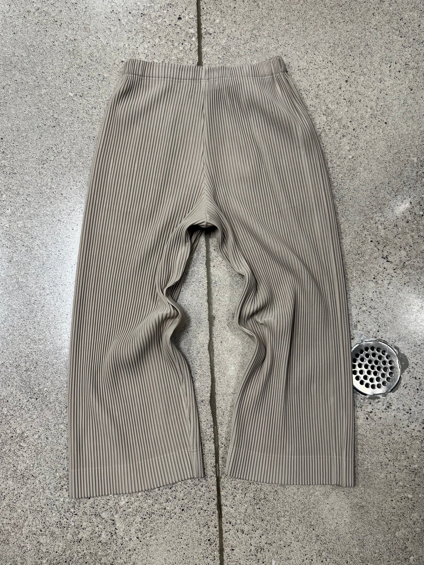 Issey Miyake ‘Homme Plisse’ Wide Leg Tan Brown Pleated Trousers