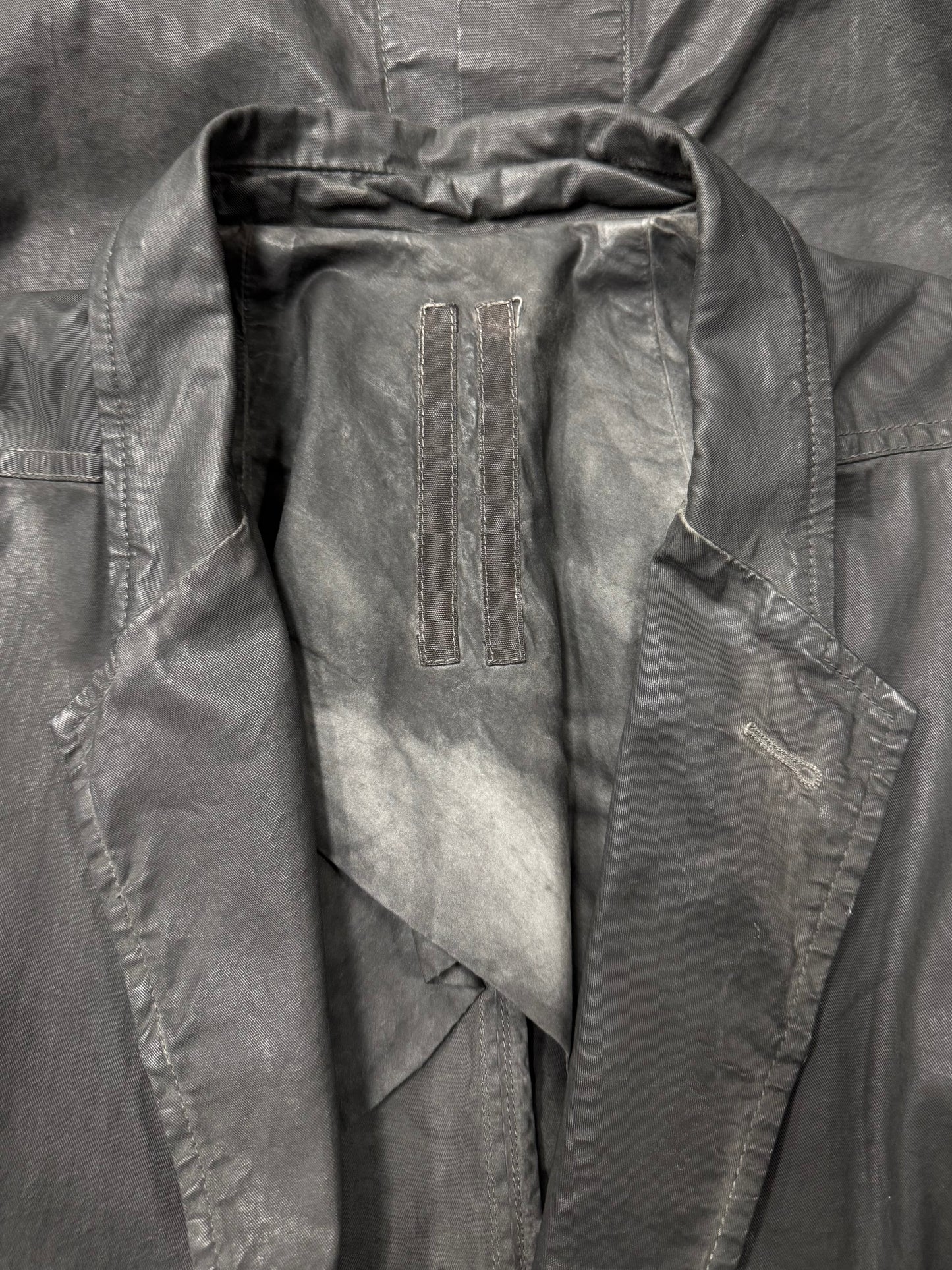 2014 Rick Owens ‘Waxed’ Black Single Button Blazer