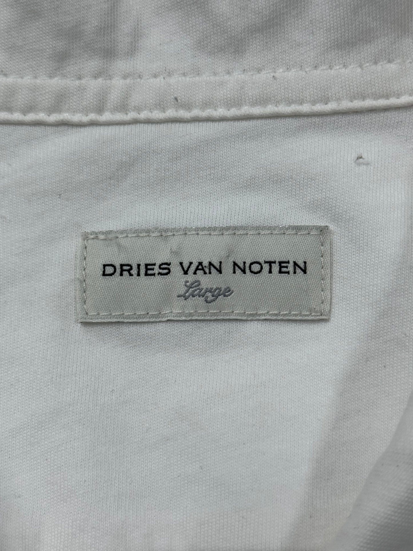 Dries Van Noten White ‘2 Button’ Cotton Collared Polo