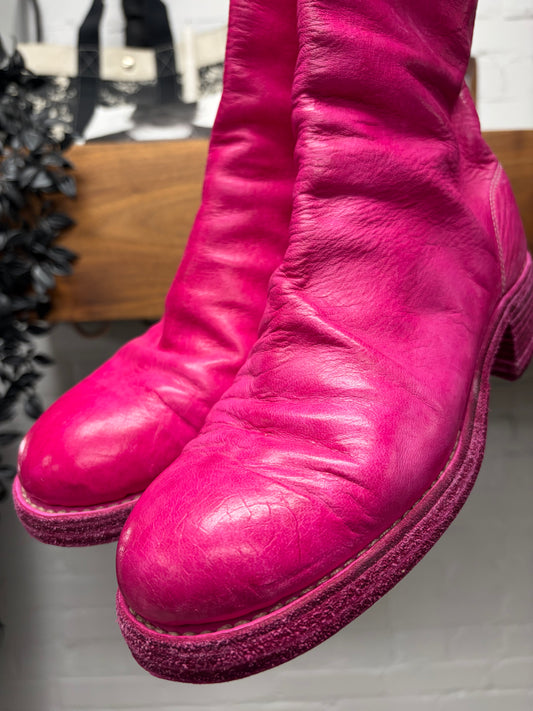 Guidi ‘788Z’ Back Zip Pink Horse Leather Boots