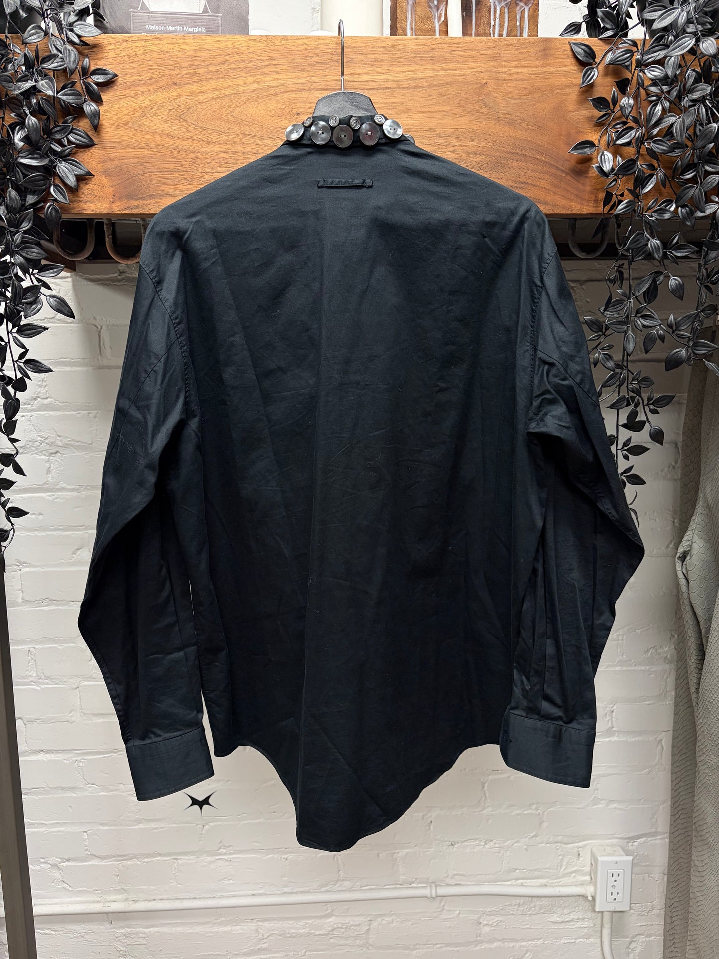 Vintage Jean Paul Gaultier ‘Button Embellished’ Black Button Up Shirt