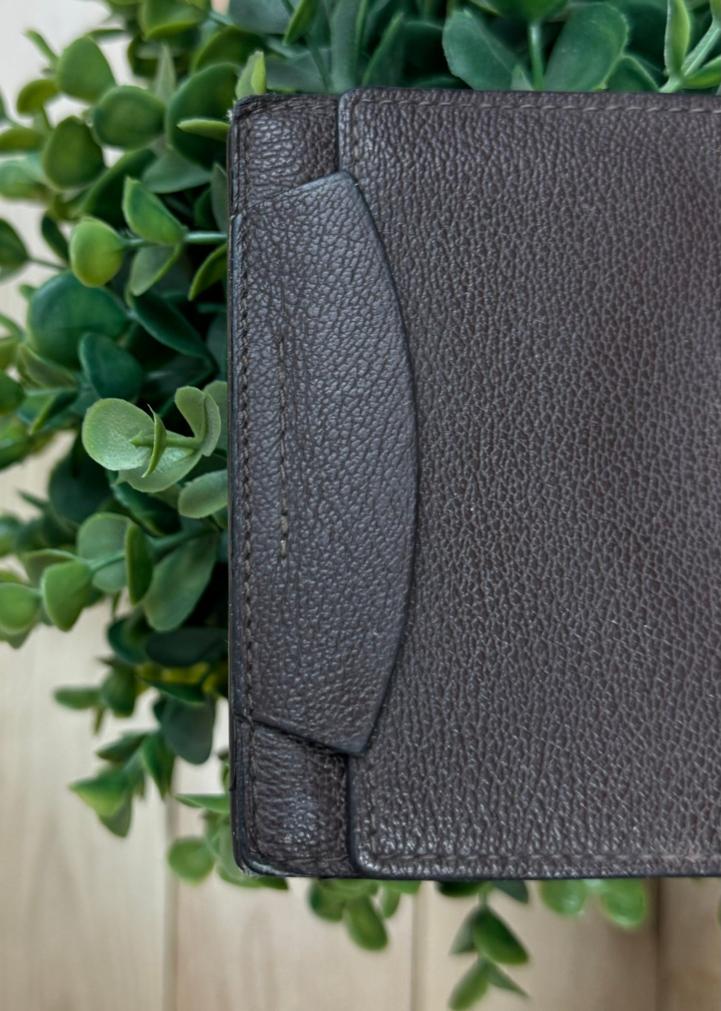 Tom Ford Brown Pebbled Calfskin Leather Cardholder Wallet