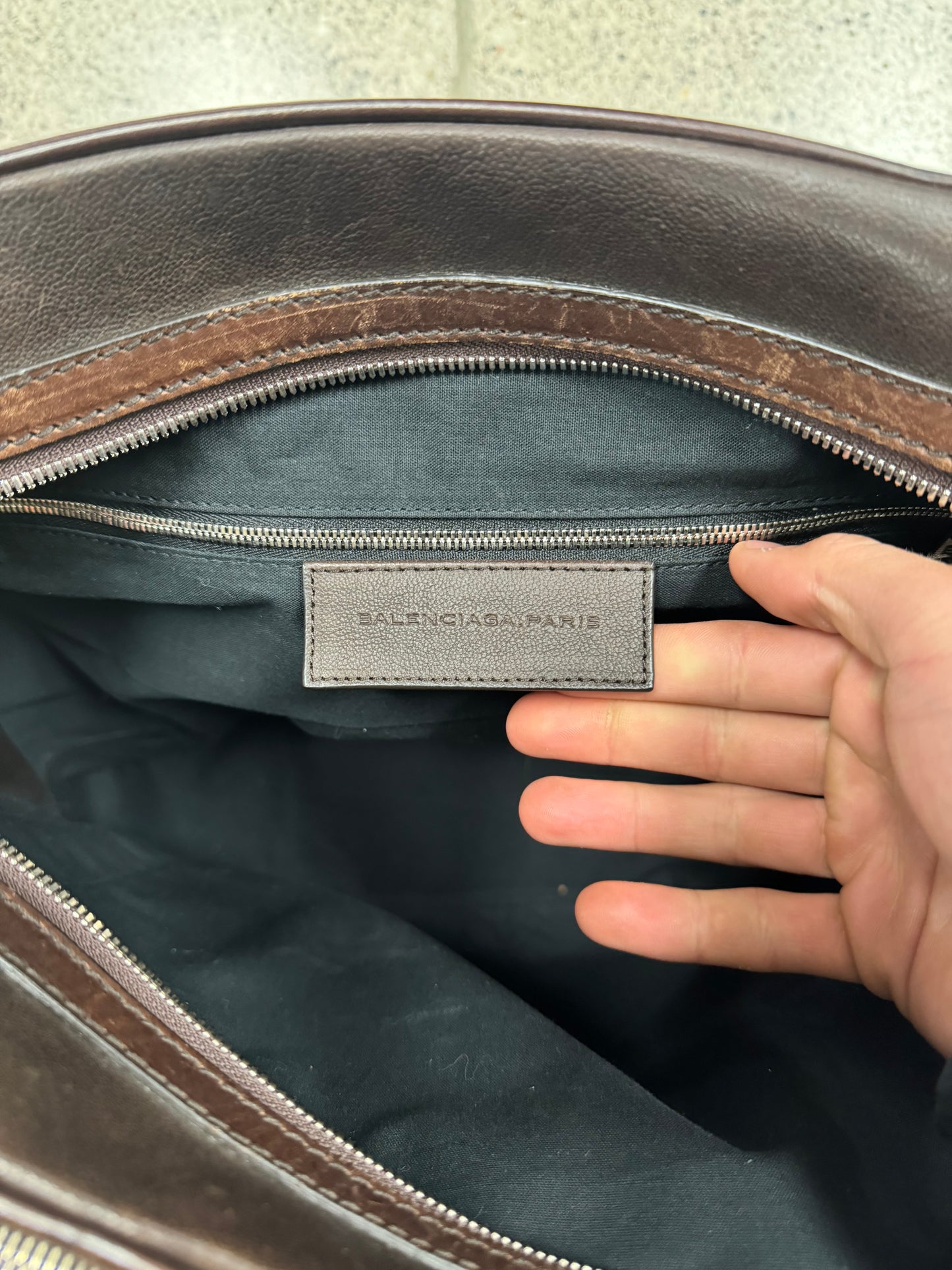 Balenciaga ‘Arena’ Brown Leather Work Bag