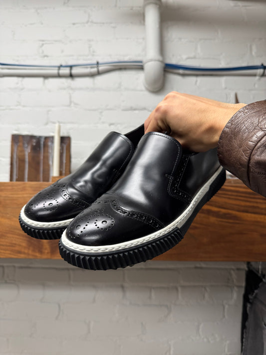 Prada ‘Stratus’ Slip On Brogue Leather Sneakers