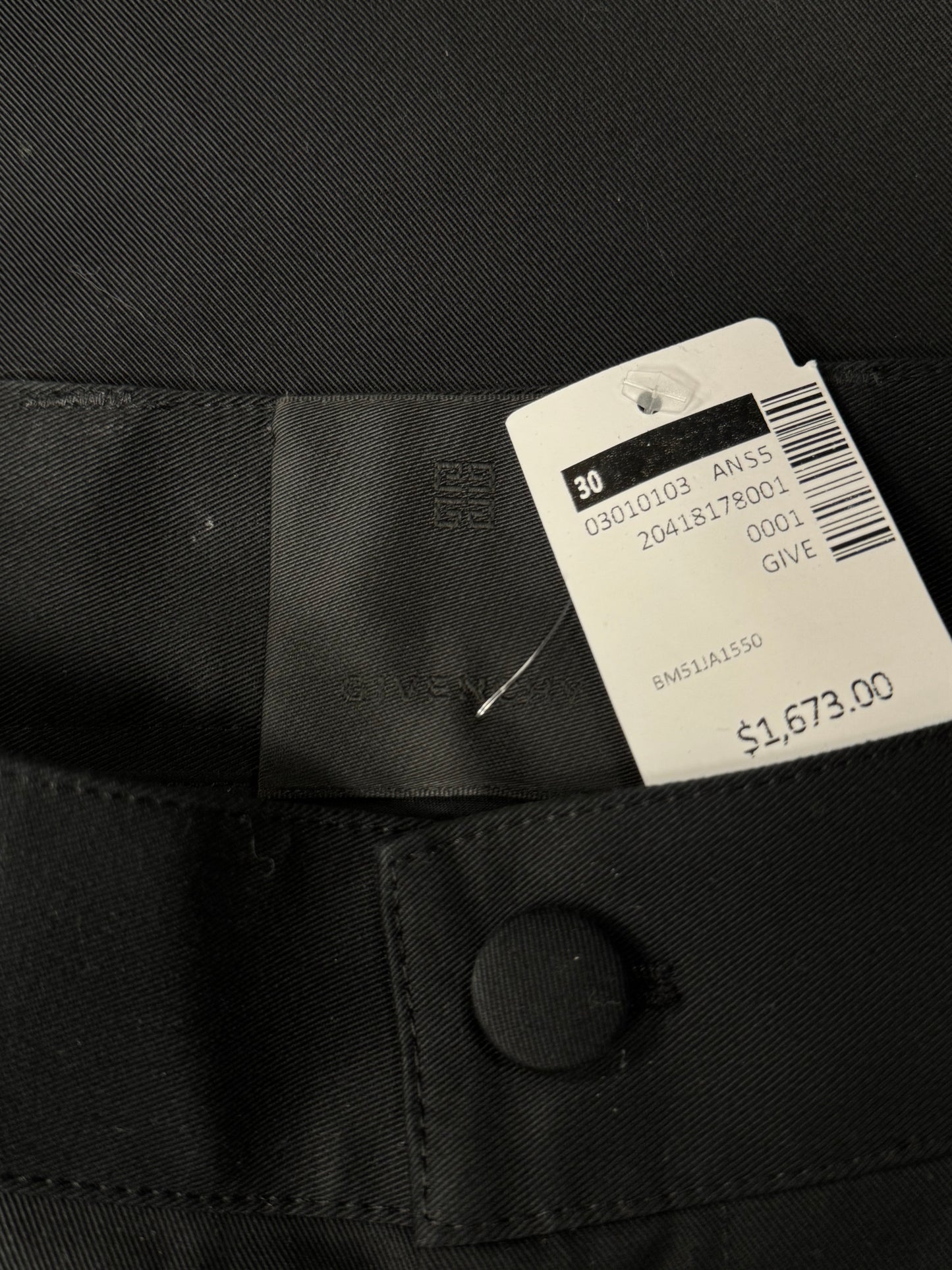 Givenchy ‘Cursive Logo’ Slim Straight Leg Black Cargo Trousers