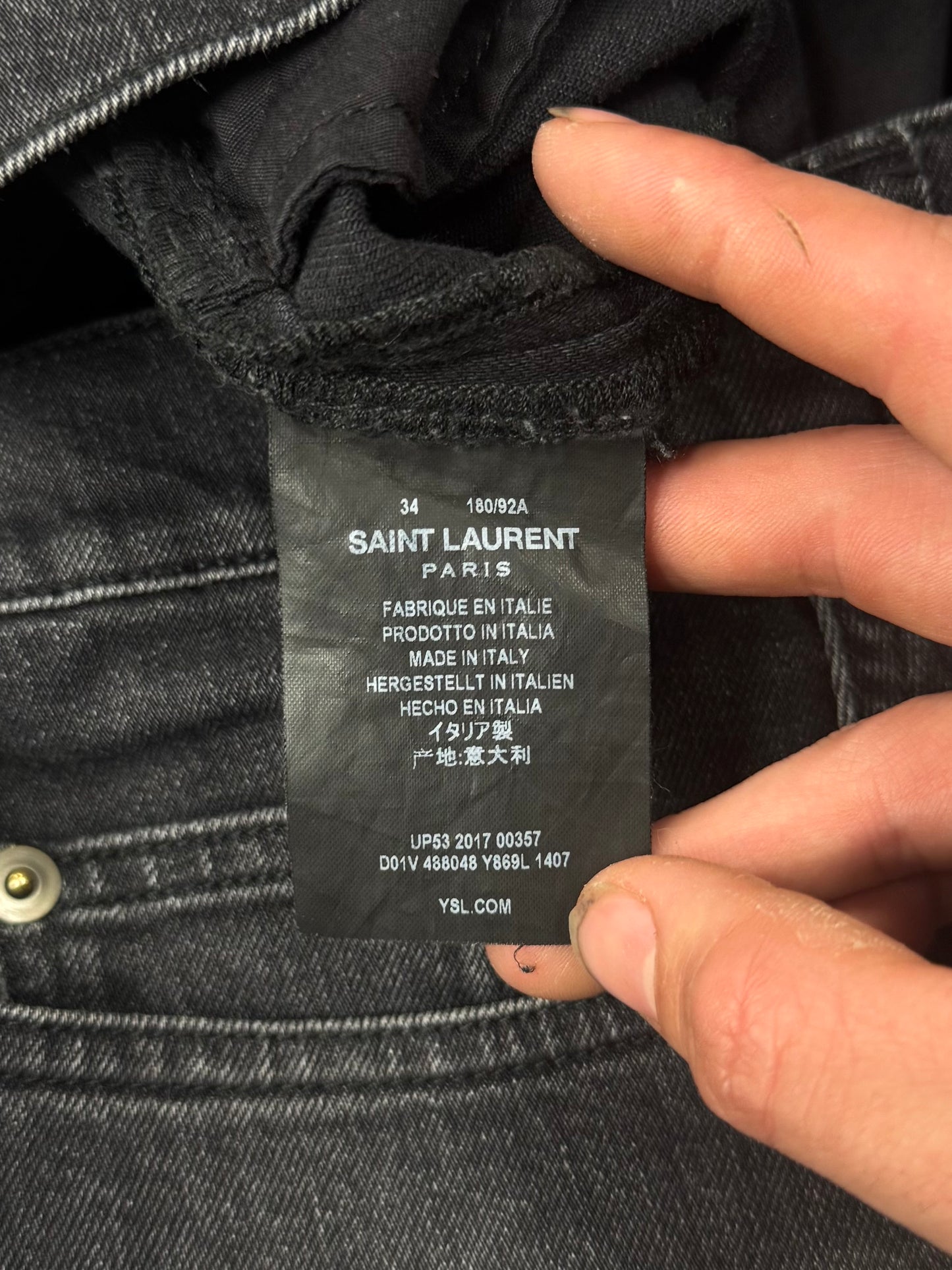 2017 Saint Laurent ‘D02’ Black Skinny Jeans