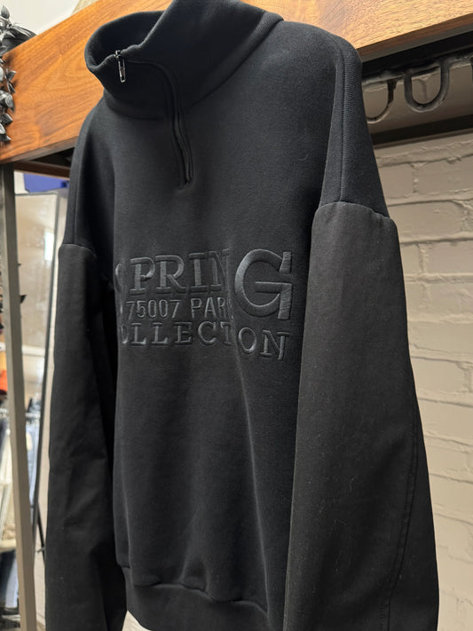 SS2018 Balenciaga ‘Twinset’ Hybrid Sleeve Quarter Zip Sweater