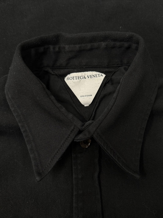Bottega Veneta ‘Uniform’ Collared Black Short Sleeve Shirt