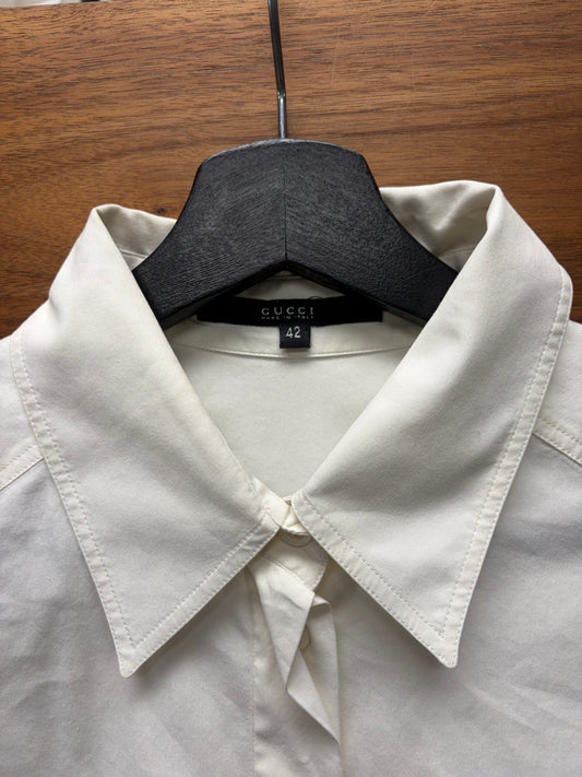 SS2002 Gucci by Tom Ford ‘Corset Lace’ White Button Up Collared Shirt