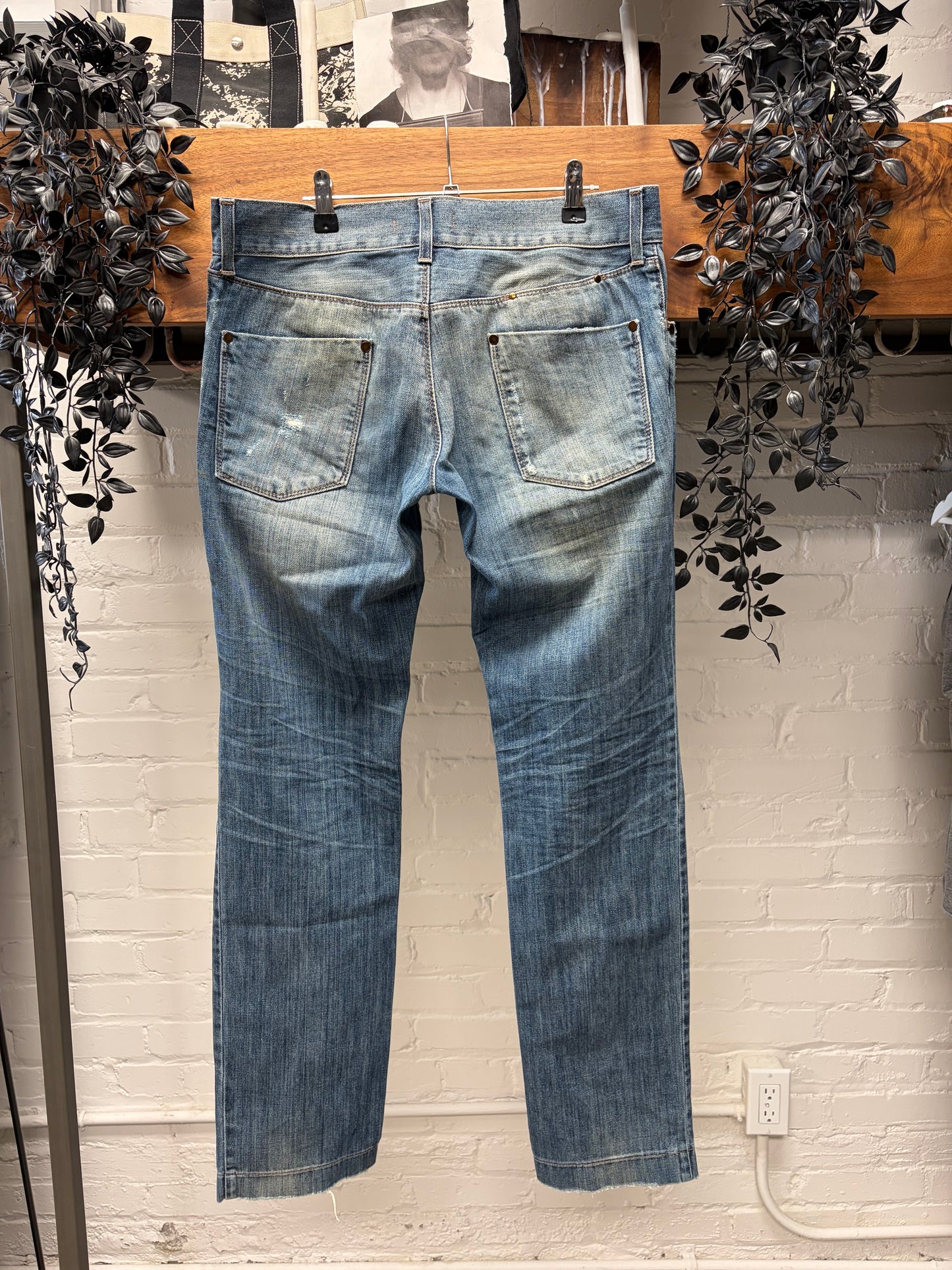 Dolce & Gabbana Distressed Dirt Washed Blue Jeans