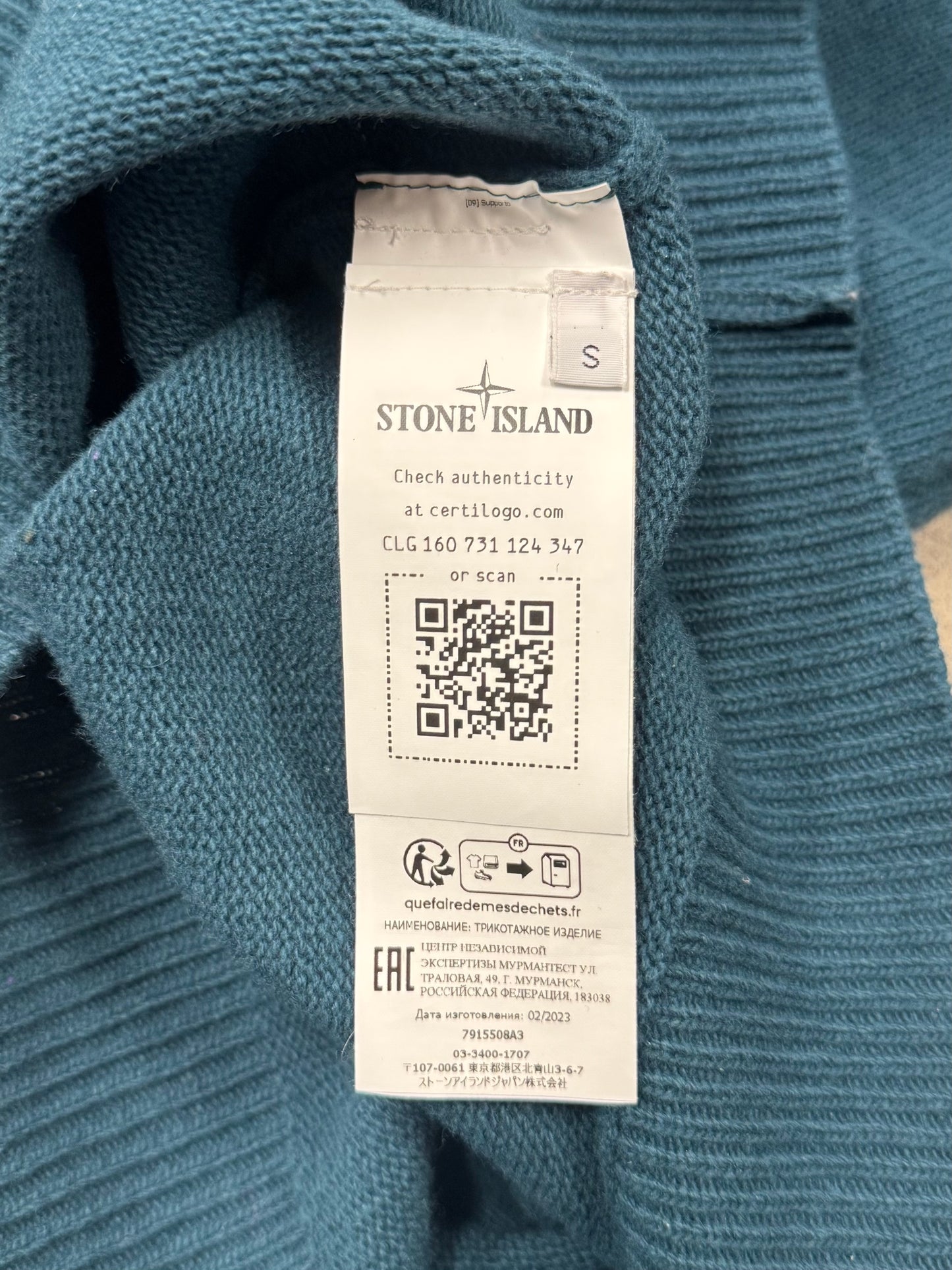 Stone Island Blue Badge Logo Knit Sweater