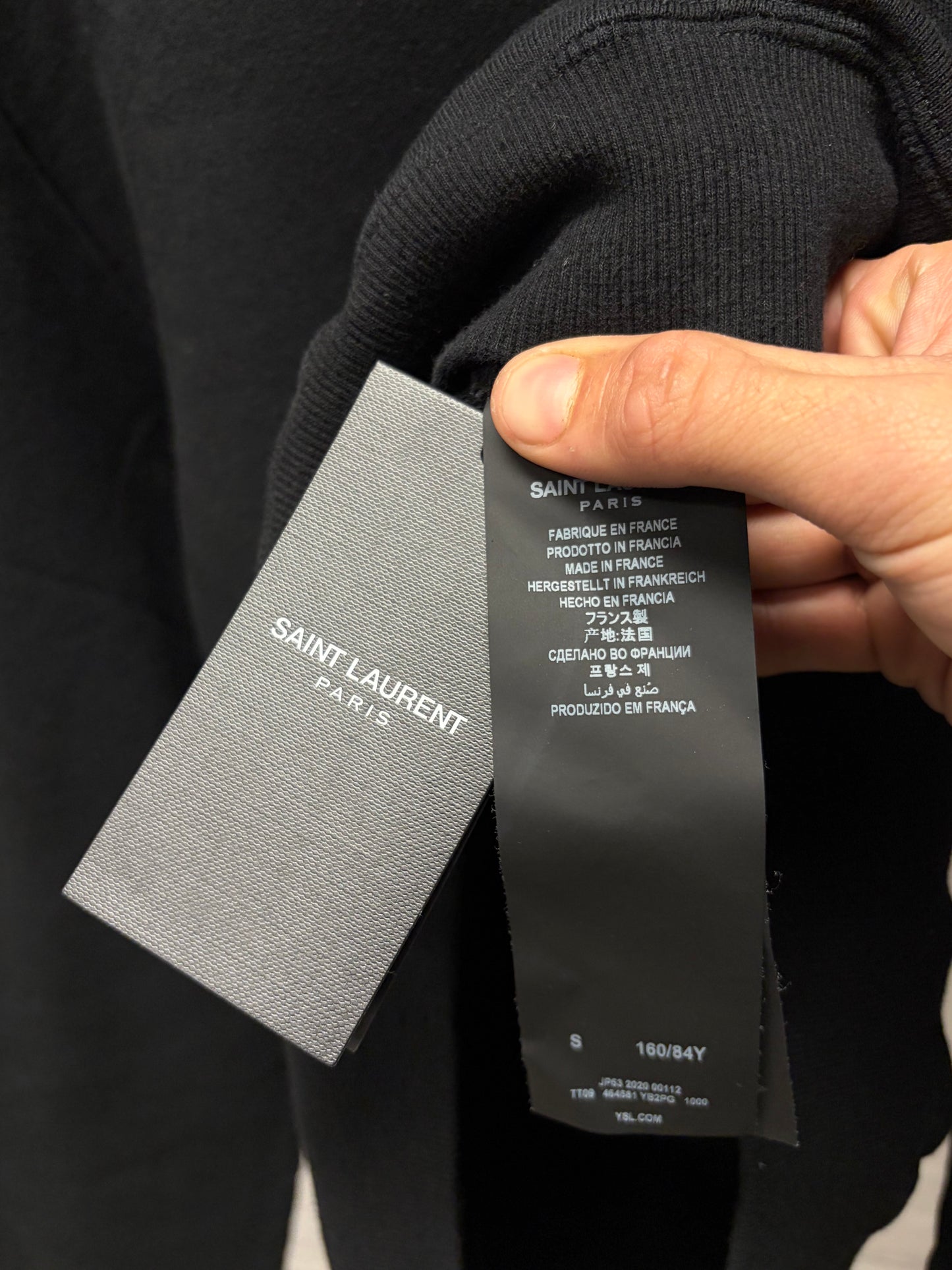 2020 Saint Laurent Black Classic ‘Box Logo’ Minimal Hoodie