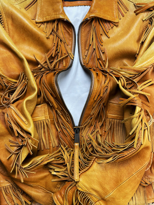 SS2006 Dsquared2 Fringe Tasseled Brown Leather Jacket