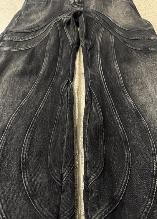 No Faith Studios Wide Leg Flared ‘Wave Denim’