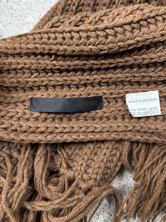Veronique Branquinho Wool Cable Knit Oversized Scarf