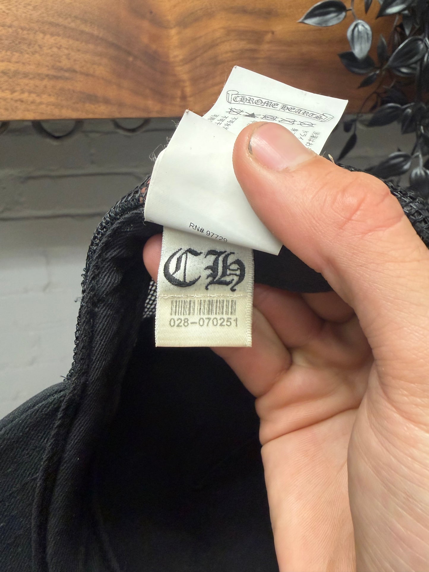 Chrome Hearts ‘Eye Chart’ Faded Black Mesh Trucker Hat