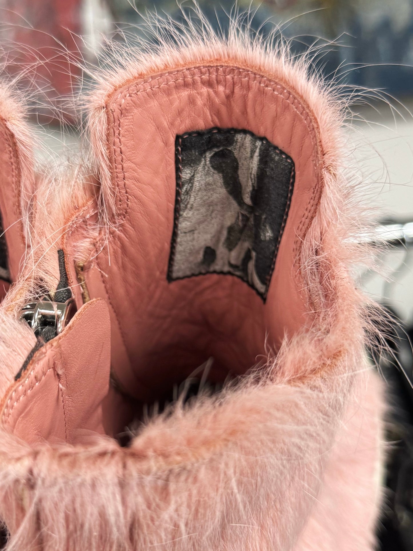 Rick Owens Pink Pony Hair Ramones