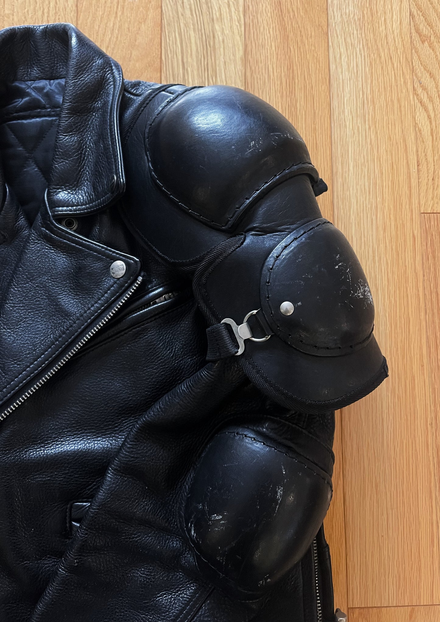 Kadoya Battlesuit Armoured Black Leather Biker Jacket