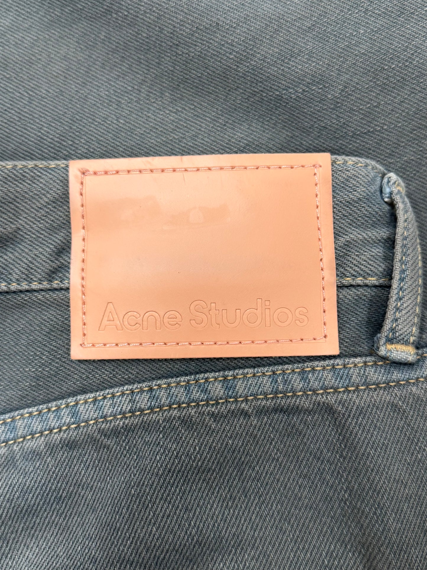 Acne Studios Flared Cut Distressed Grey Denim