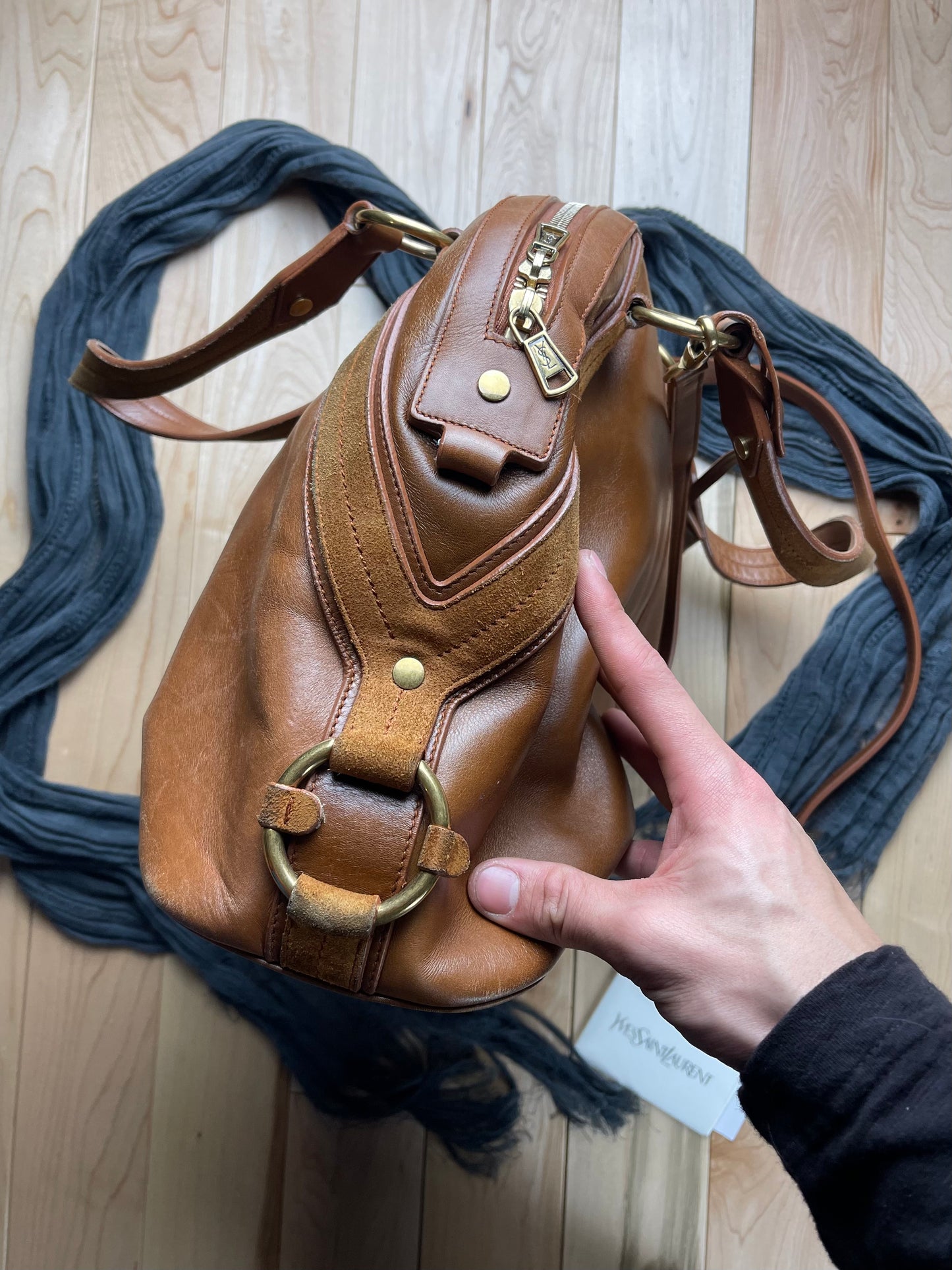 2000s YSL ‘Muse’ Brown Leather Crossbody/Shoulder Bag