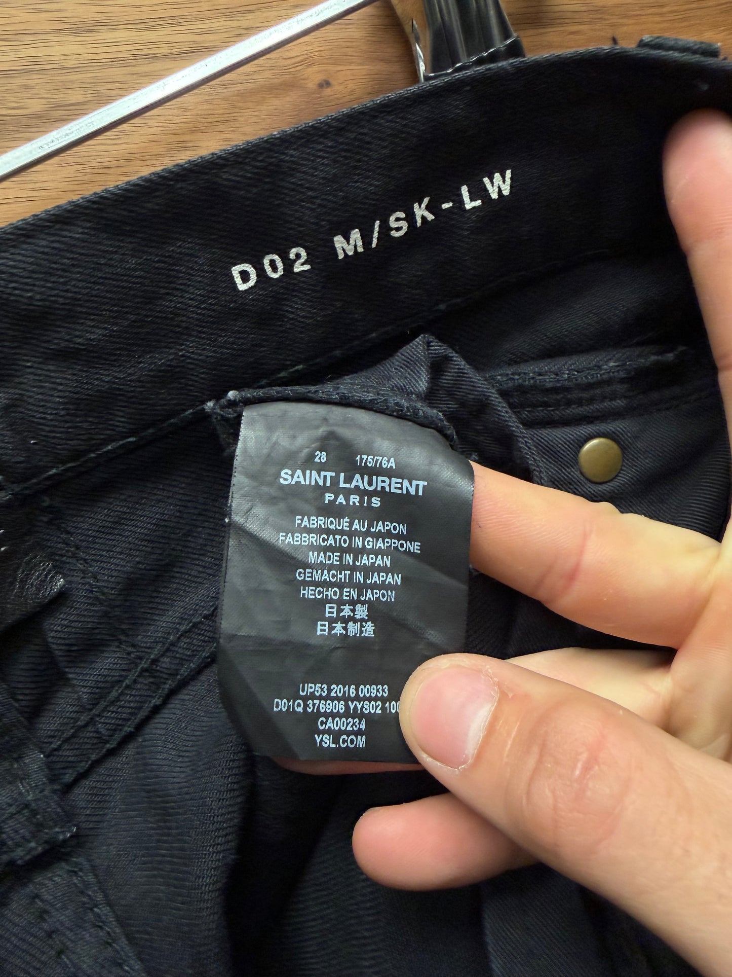 2016 Saint Laurent by Hedi Slimane ‘D02’ Black Skinny Jeans