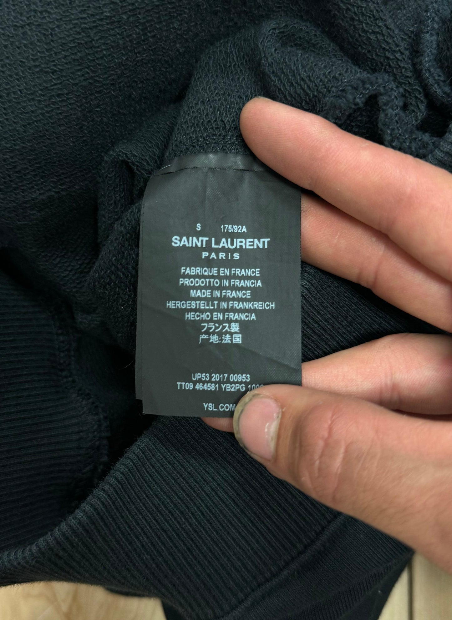 AW2017 Saint Laurent Black Box Logo Hoodie