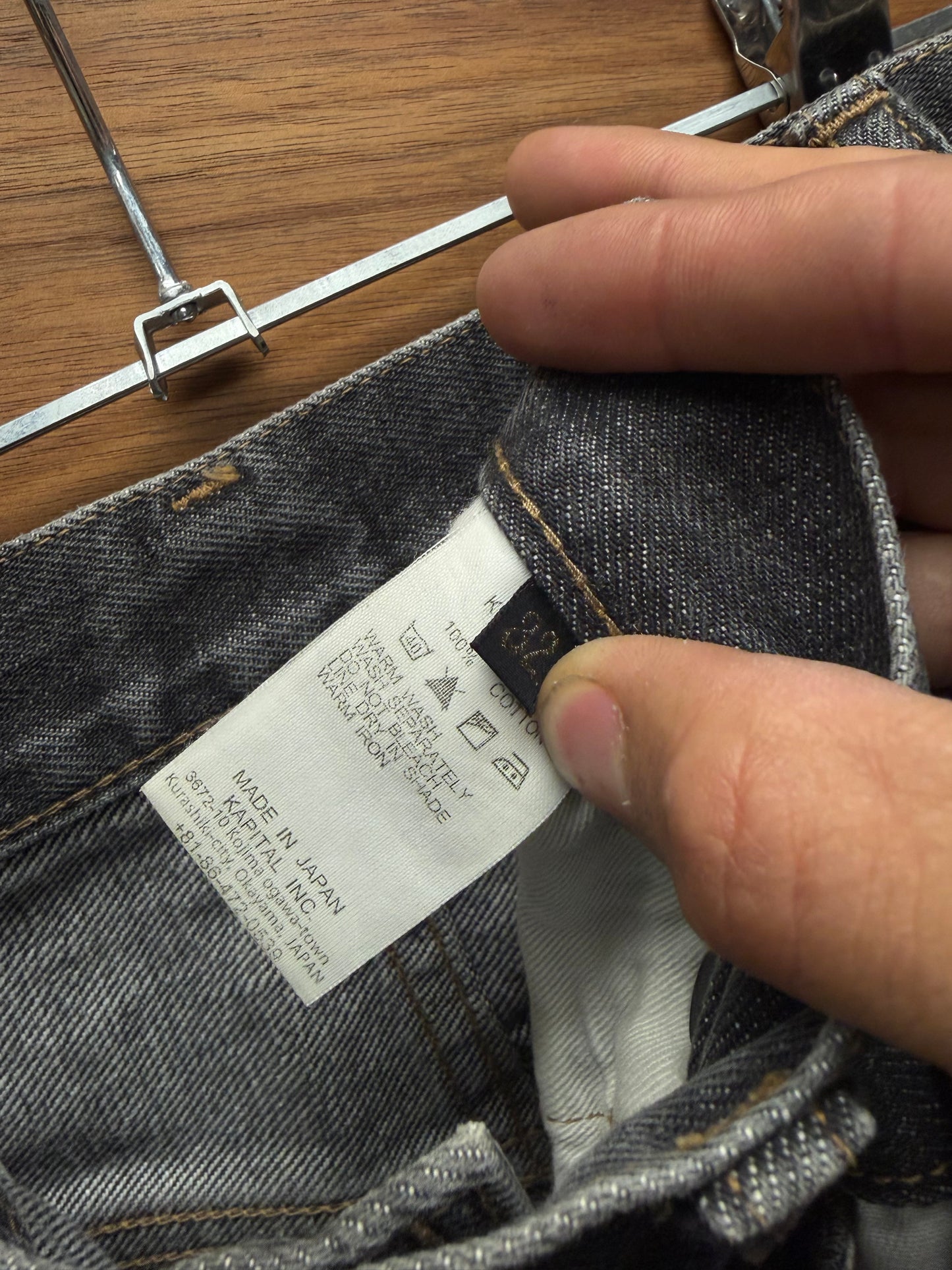Kapital Raw Washed Grey Bootcut Denim