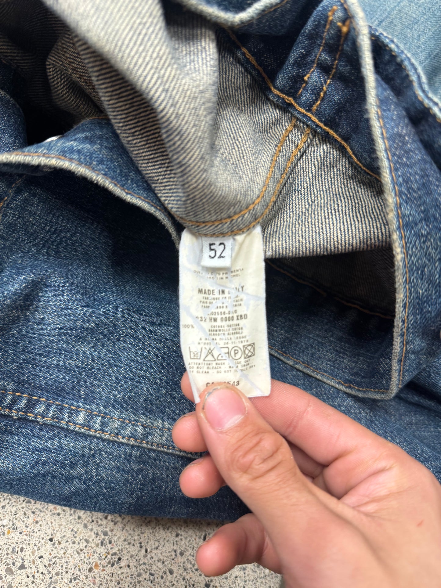 OG Helmut Lang ‘Vintage Dark Denim’ Washed Blue Trucker Jacket
