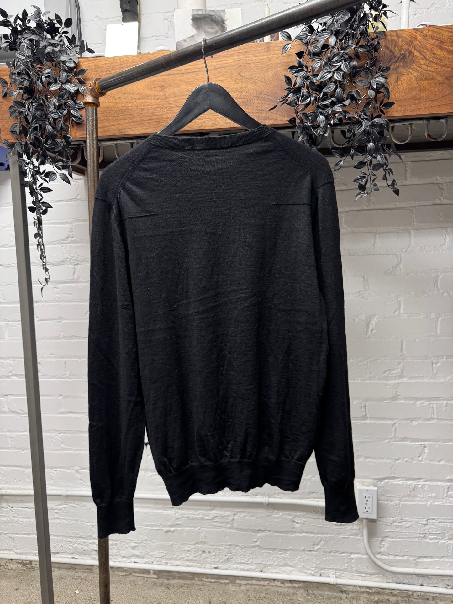 Dior Homme ‘Bee Motif’ Embroidered Logo Black Cashmere Sweater