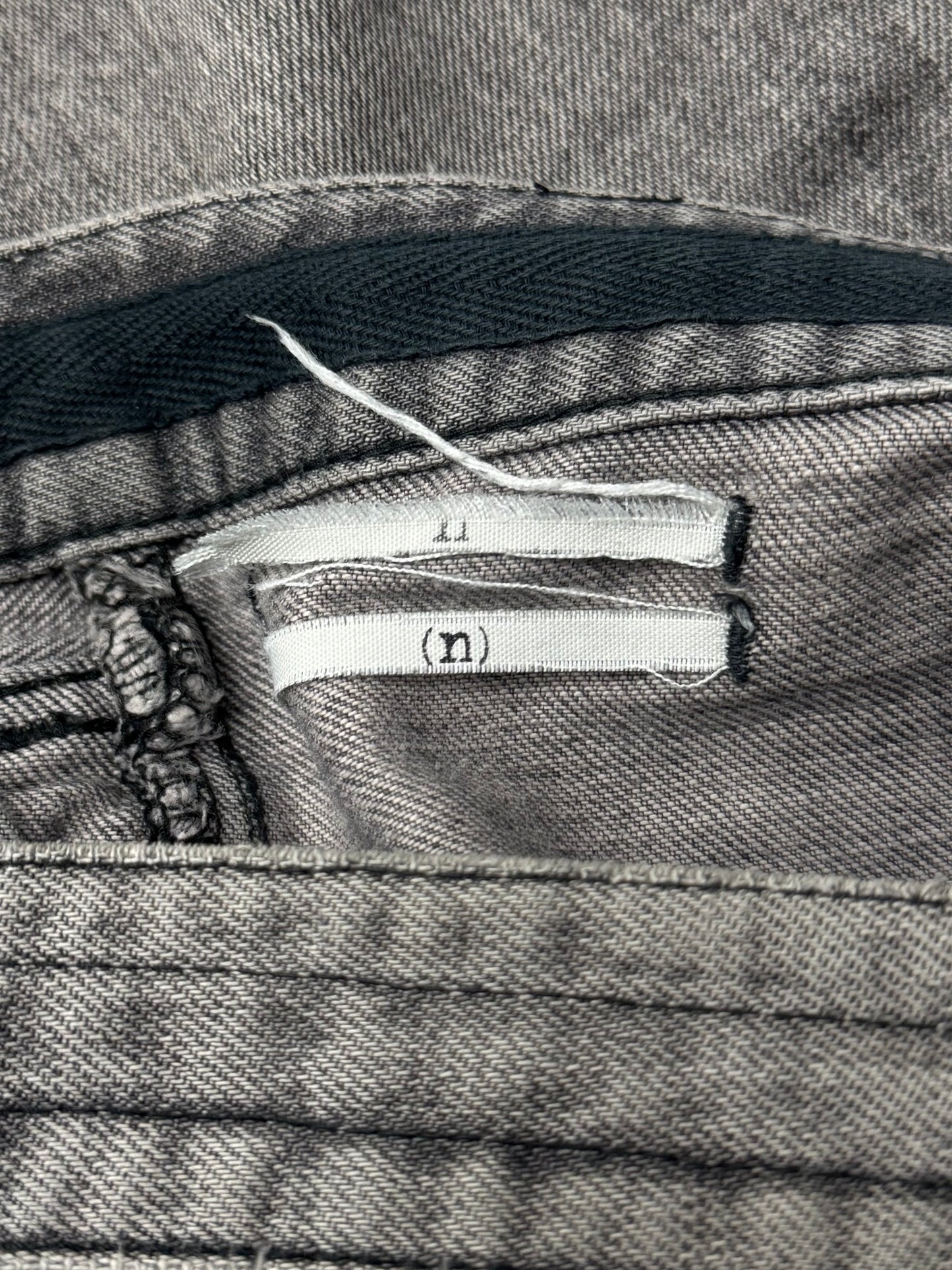 SS2007 Number (N)ine ‘Button Snap’ Grey Darted Flare Denim