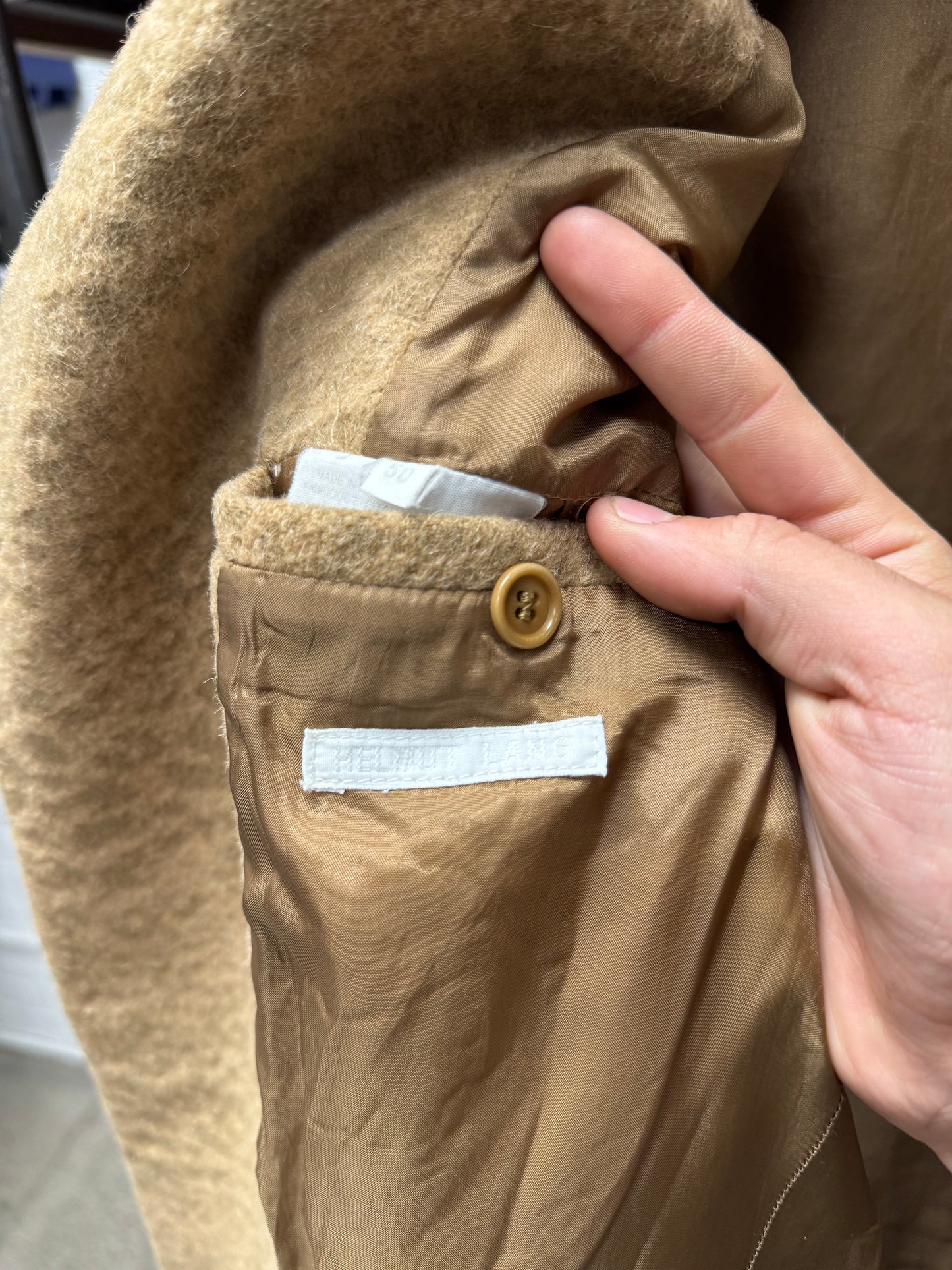 AW2001 Helmut Lang ‘Leopard’ Heavy Alpaca Wool Single Breasted Coat