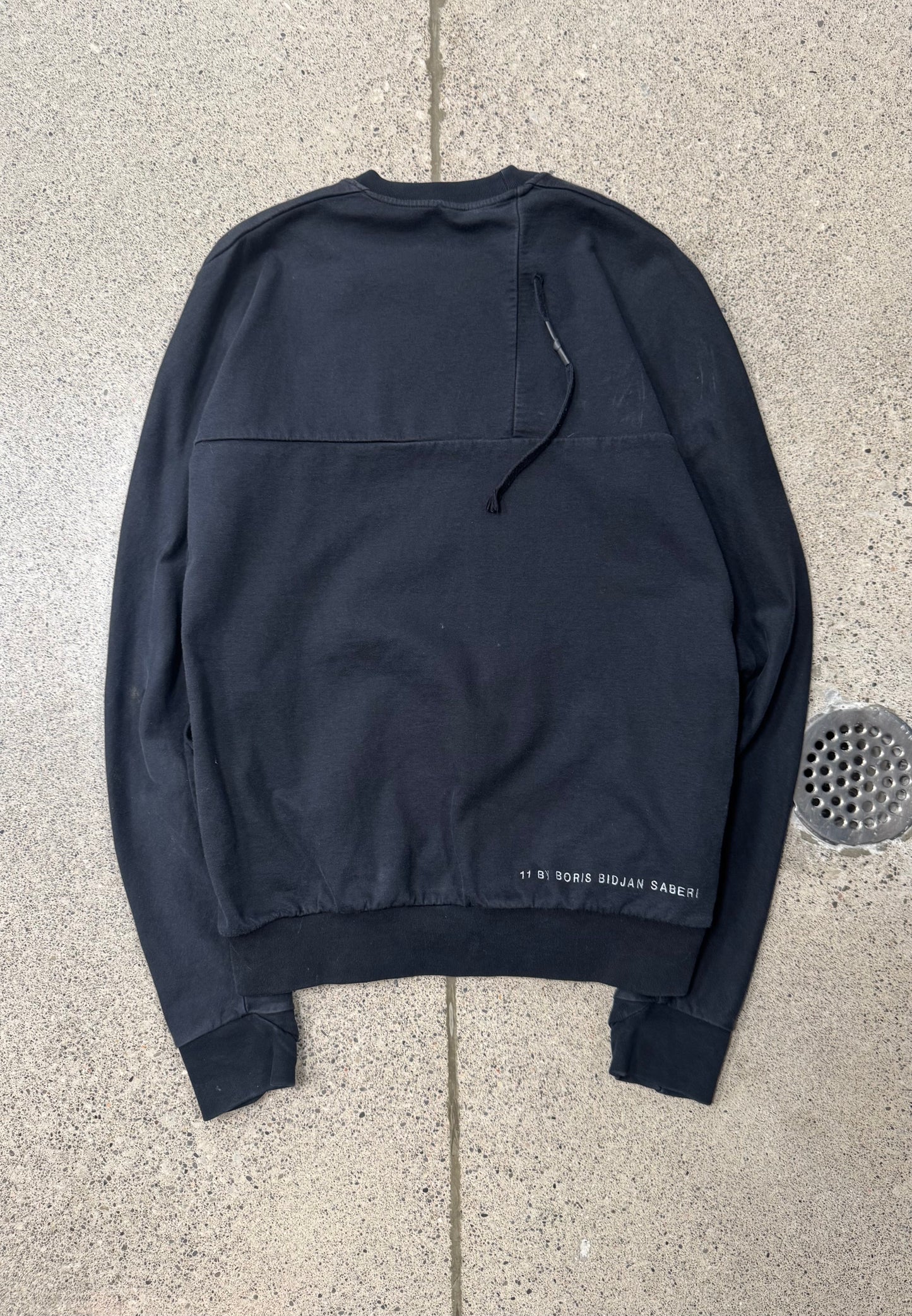 11 by Boris Bidjan Saberi ‘Thumbhole’ Black Sweatshirt