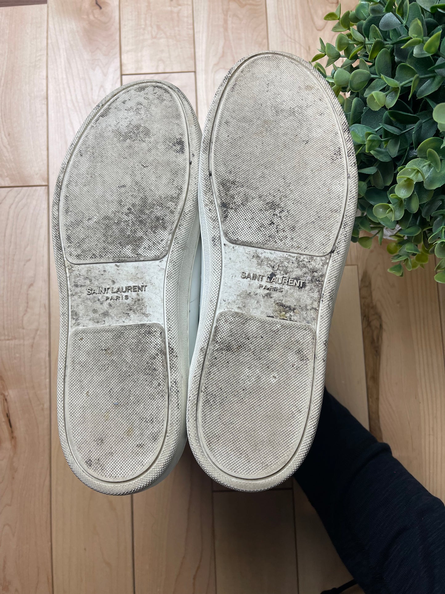 Saint Laurent White Court High Top Sneakers