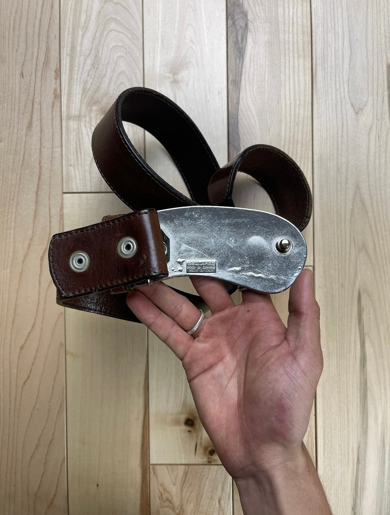 AW2005 Dsquared2 Hawaii Brown Leather Belt