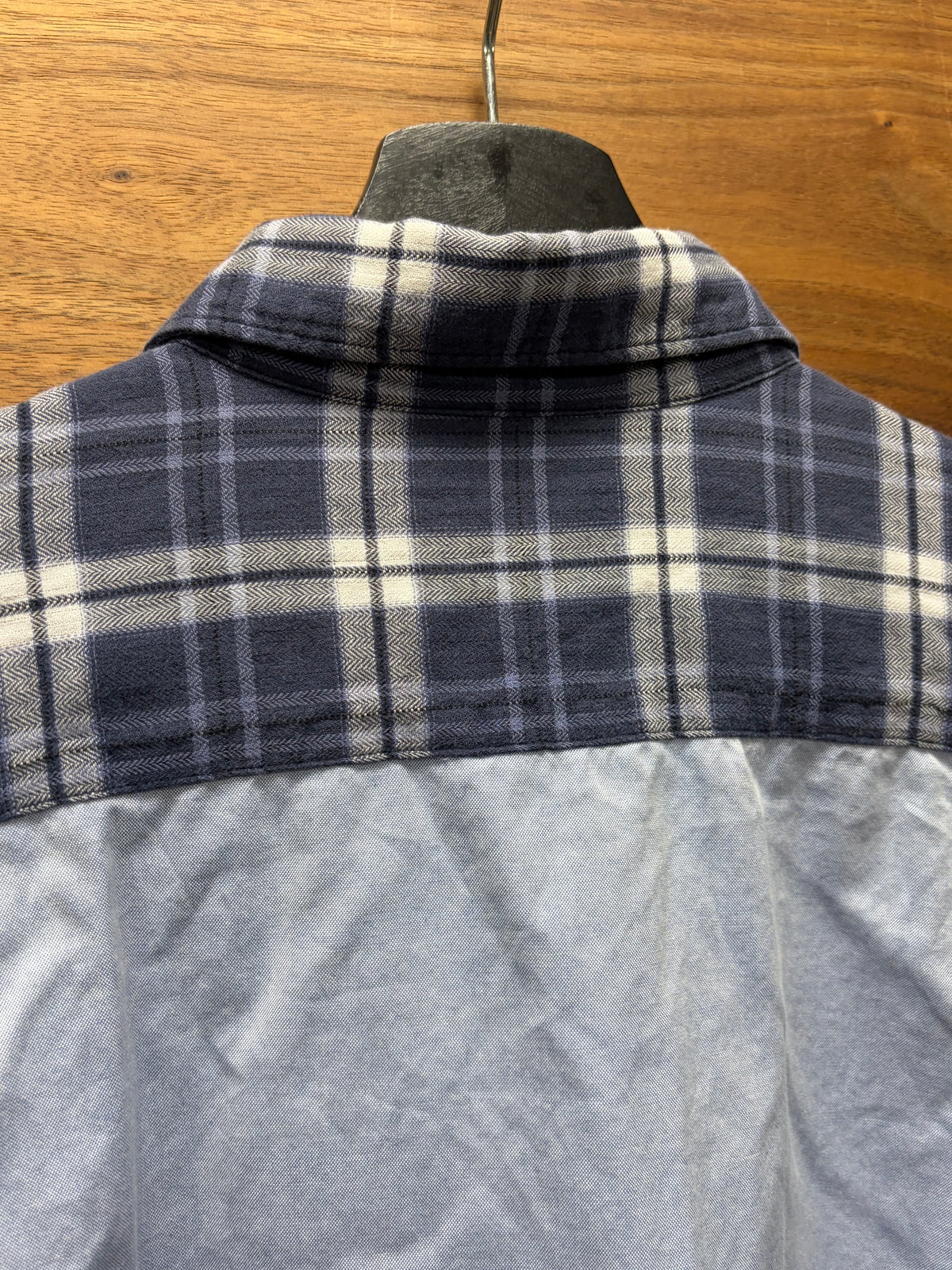 Comme Des Garçons Homme Blue Plaid/Oxford Hybrid Button Up Shirt