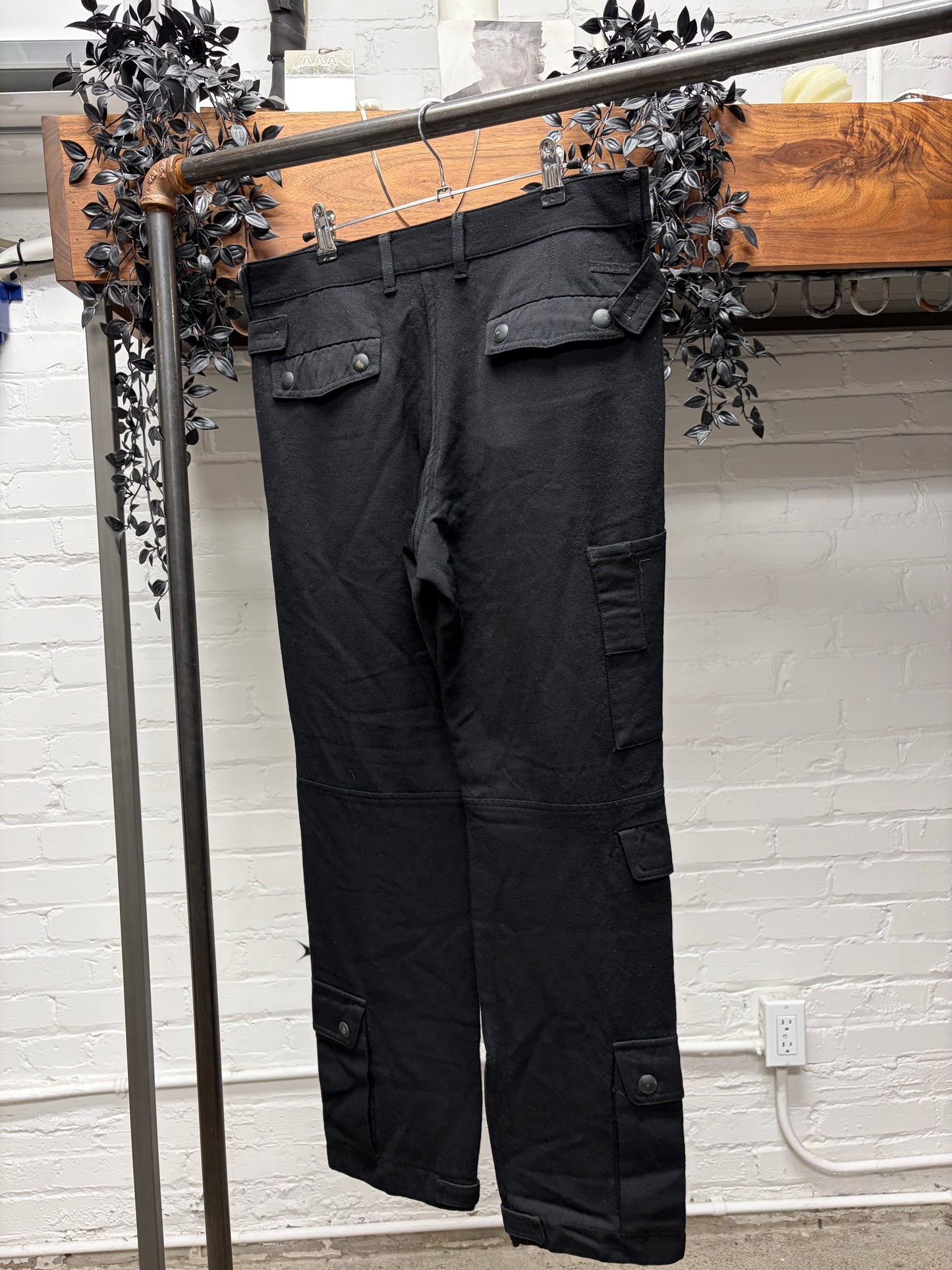 Bottega Veneta Black Zipper Fly Military Cargo Pants