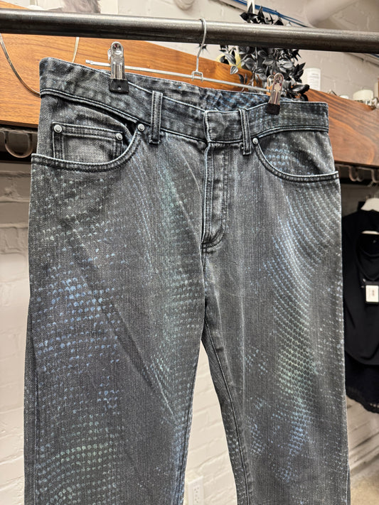 2013 Balenciaga ‘Scale Print’ Black Skinny Jeans