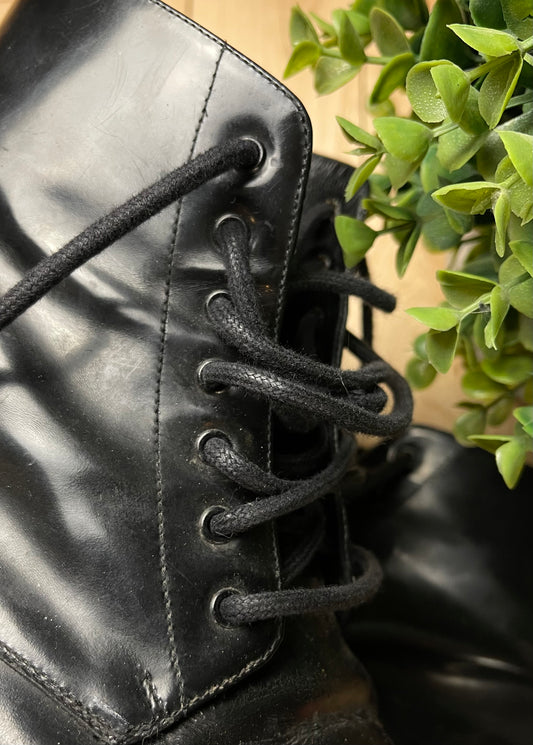 Saint Laurent ‘Army 25’ Black Leather Combat Boots