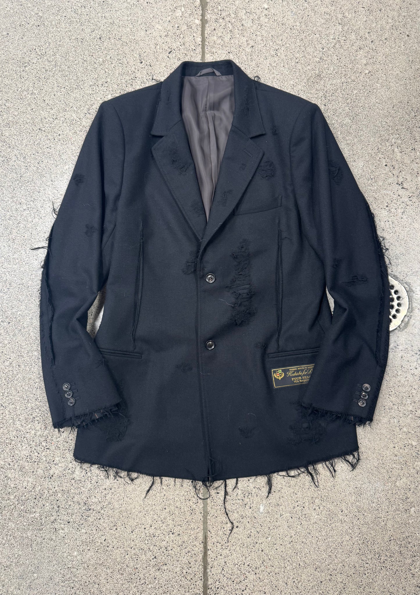 Doublet Recycled Wool ‘Damaged’ Blazer Coat 25/79