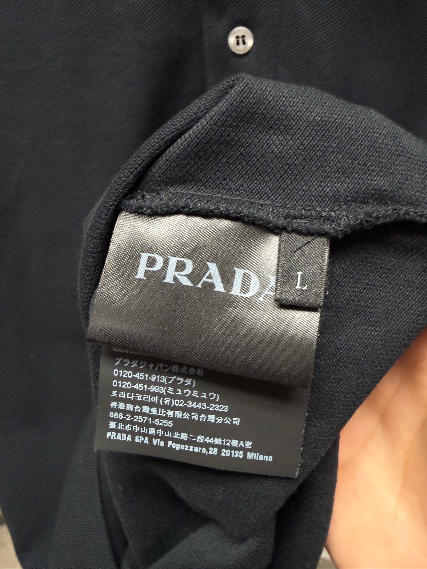 Prada Black/Red ‘Sport Logo’ Cotton Polo