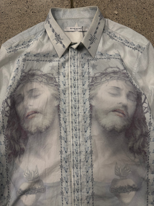 SS2016 Givenchy ‘Jesus in Thorns’ Button Up Shirt