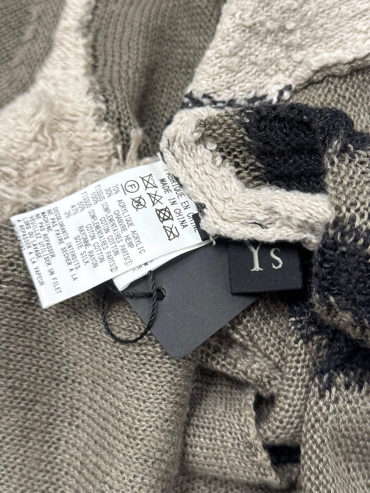 Yohji Yamamoto ‘Y’s’ Intarsia Knit Wool Sweater