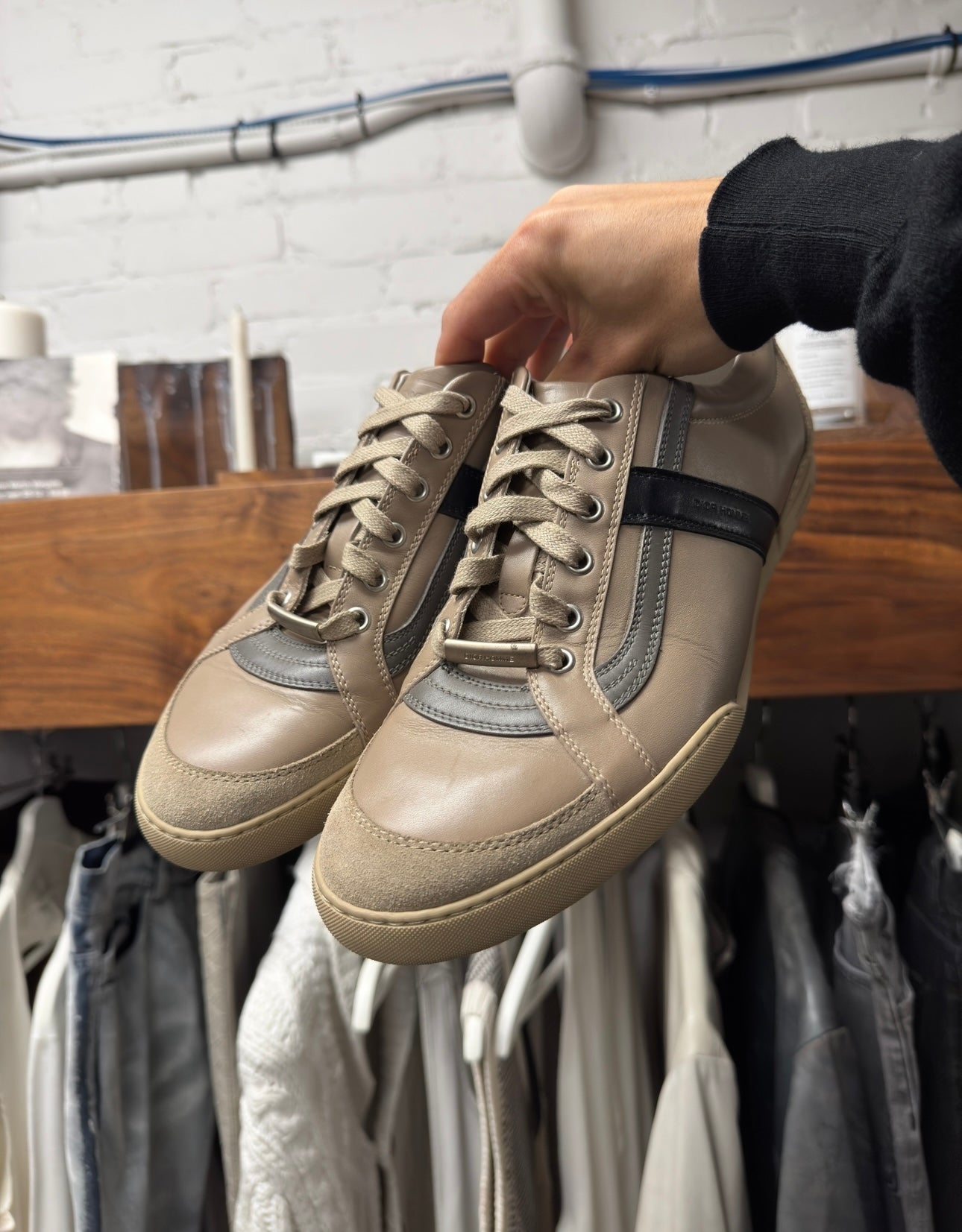 Dior Homme by Hedi Slimane ‘B21’ Brown Leather Low Top Sneakers