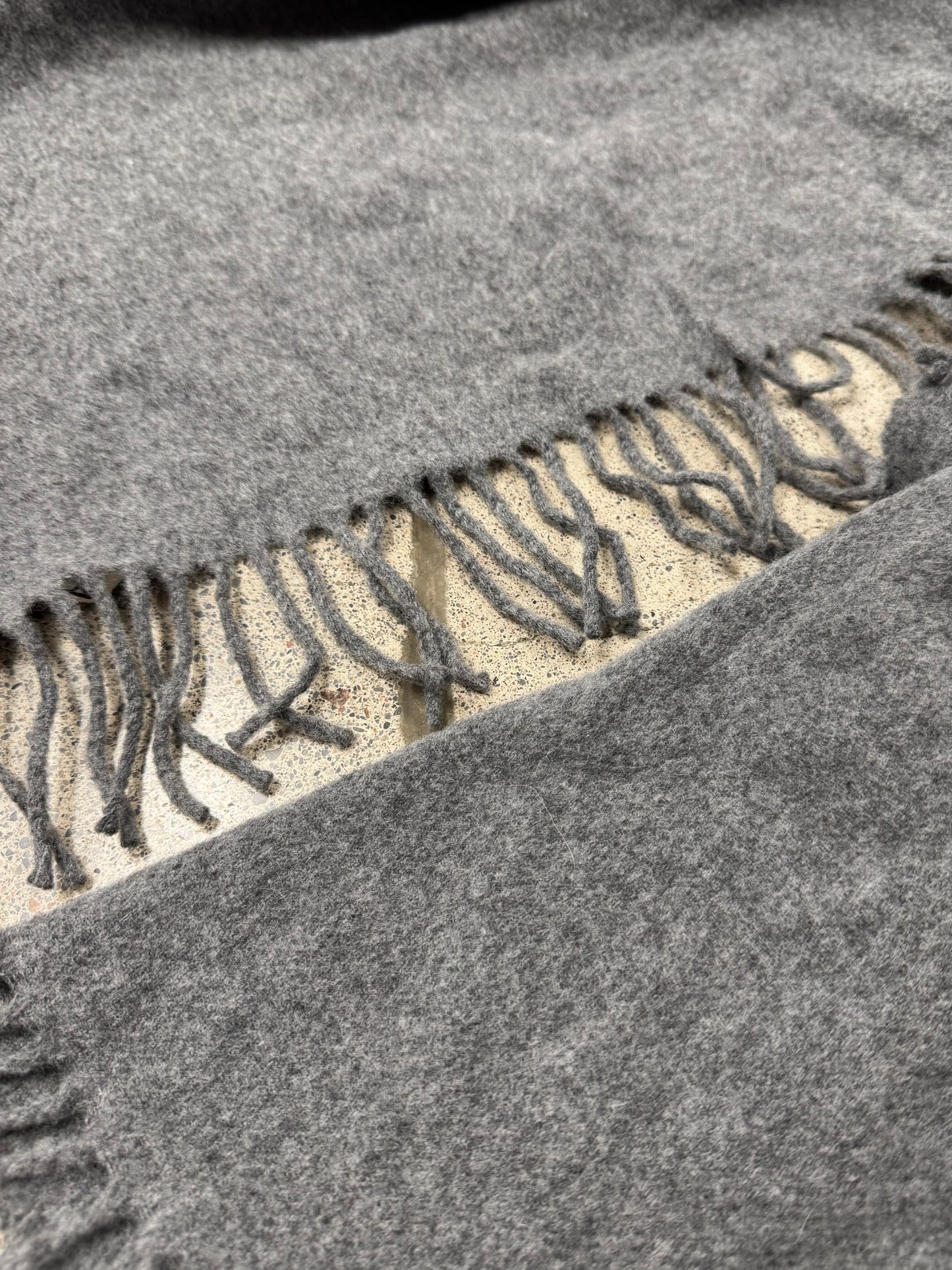 Acne Studios Cashmere Grey Fringe Scarf