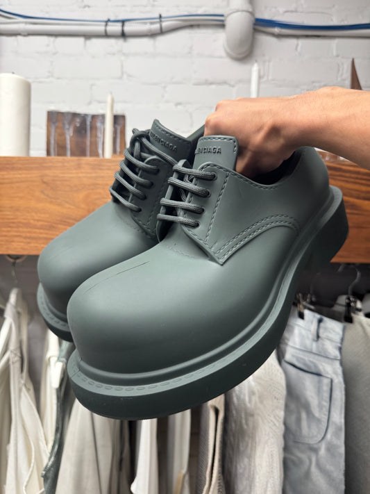Balenciaga ‘Steriod’ Military Green Oversized Derbys