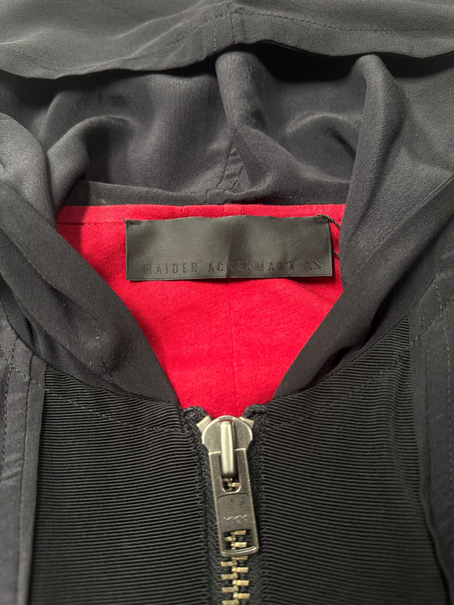 Haider Ackermann Silk Panelled Zip Up Hoodie